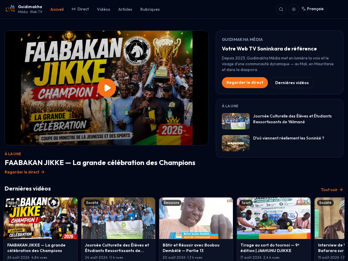 Landing-page snapshot of guidimakhamedia.com