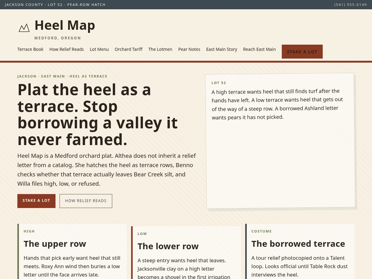 Landing-page snapshot of heelmap.shop