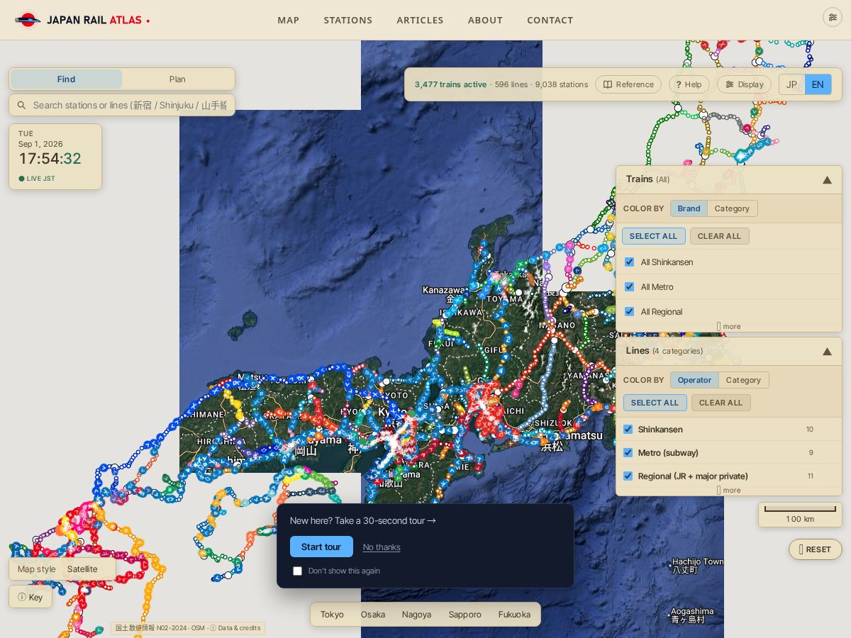 Landing-page snapshot of japanrailatlas.com