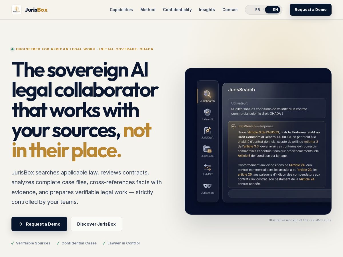 Landing-page snapshot of juris-box.com