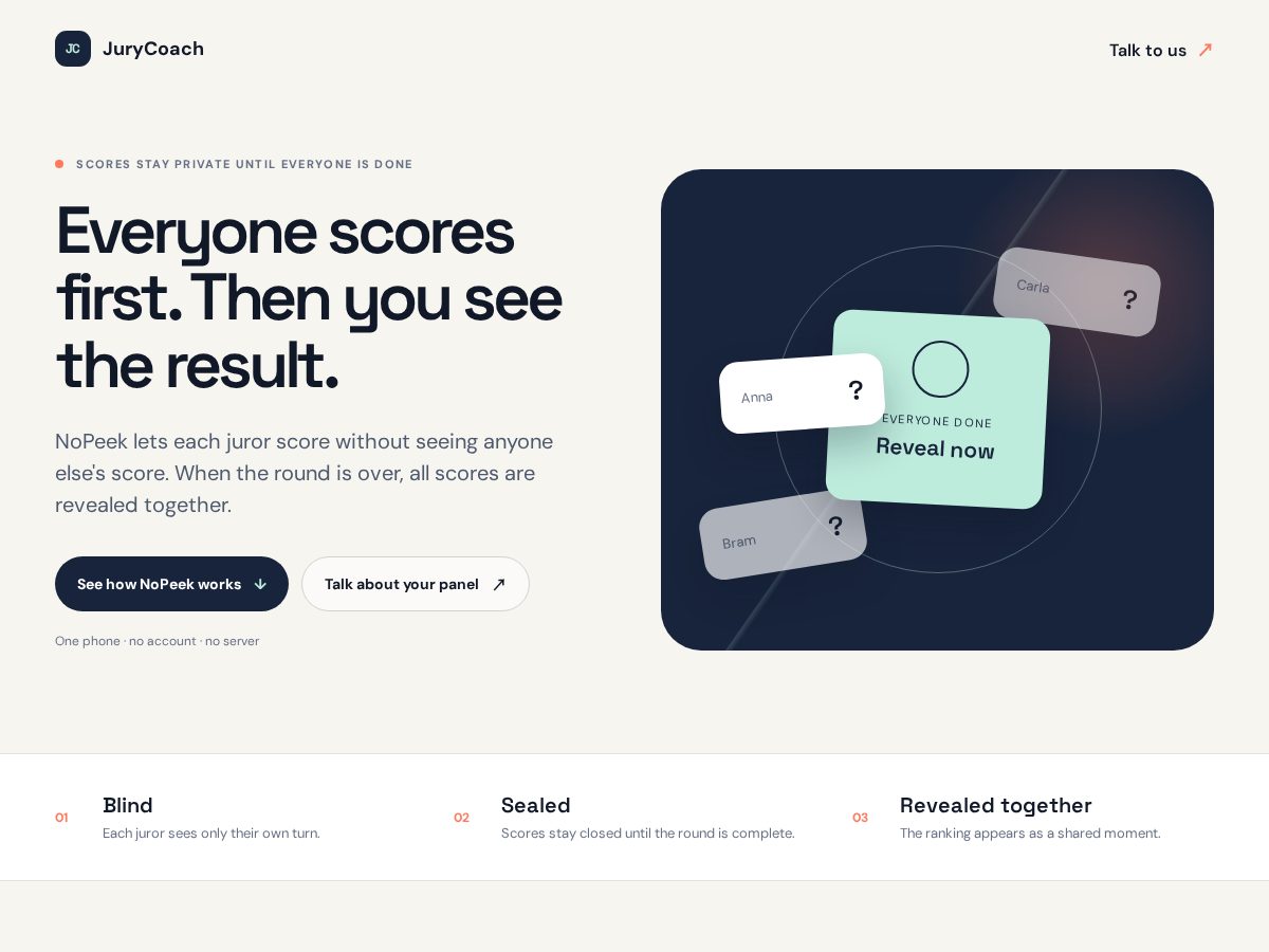 Landing-page snapshot of jurycoach.com
