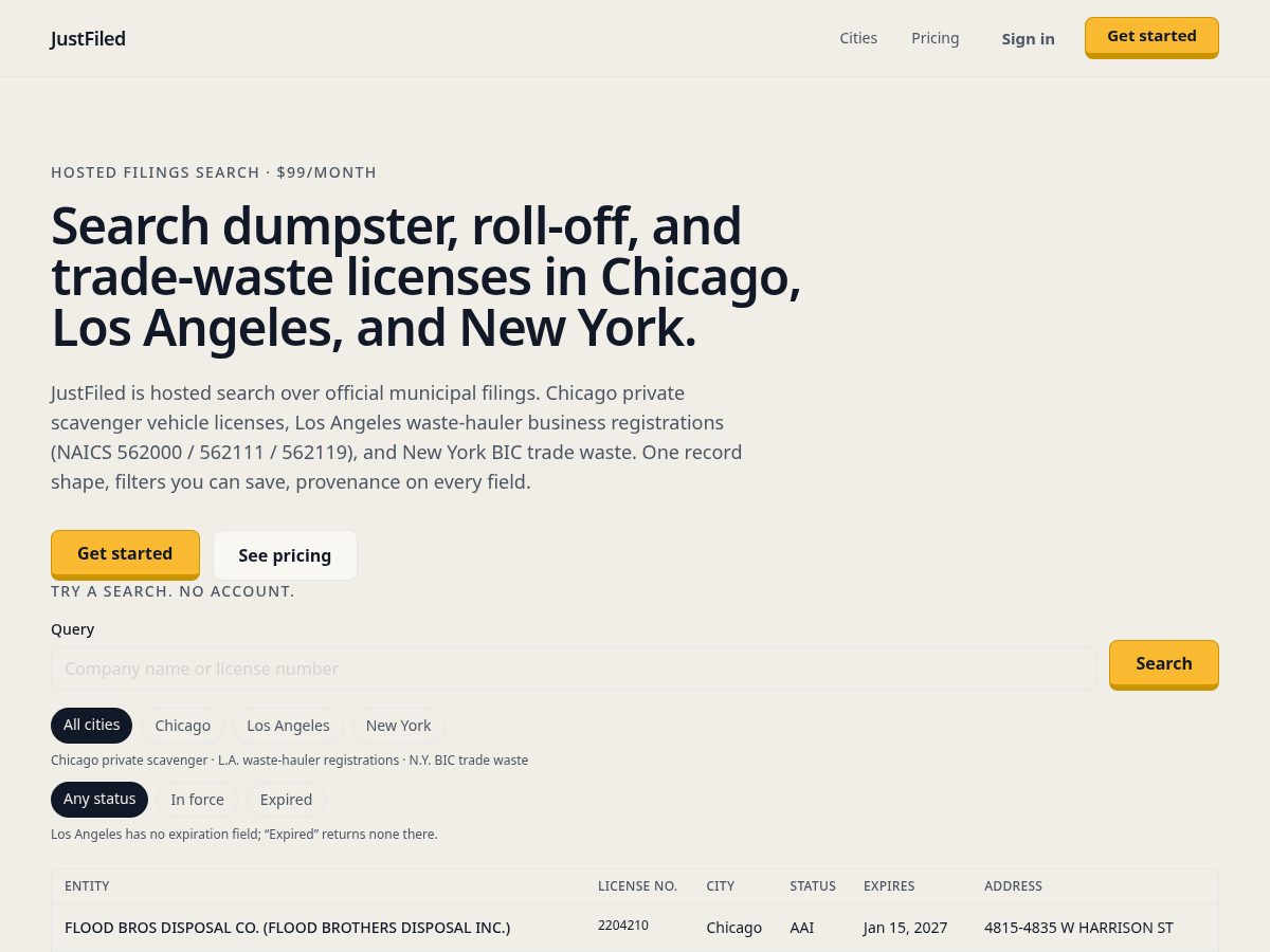 Landing-page snapshot of justfiledit.com