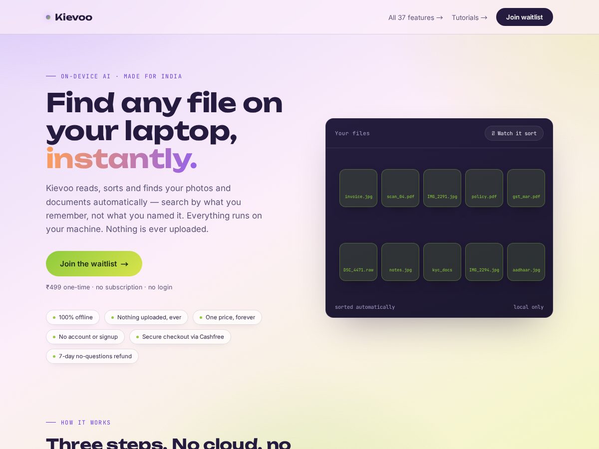Landing-page snapshot of kievoo.com