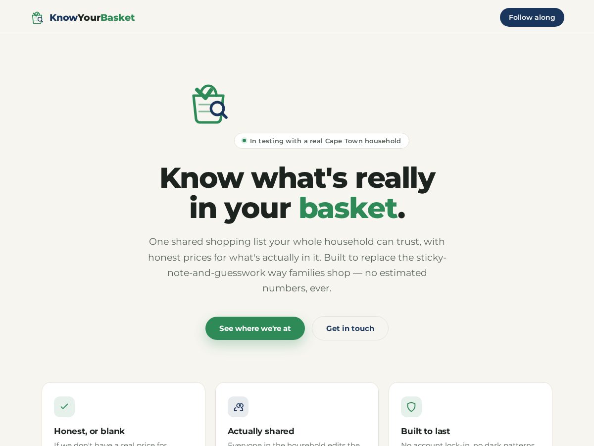 Landing-page snapshot of knowyourbasket.com