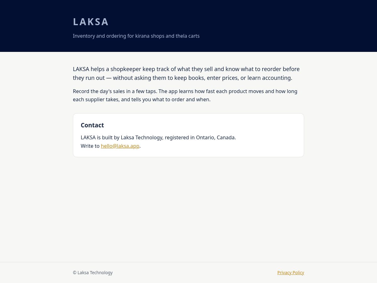 Landing-page snapshot of laksa.app