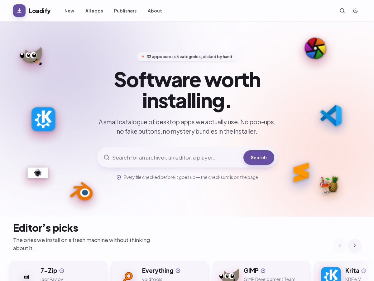 Landing-page snapshot of loadify.org