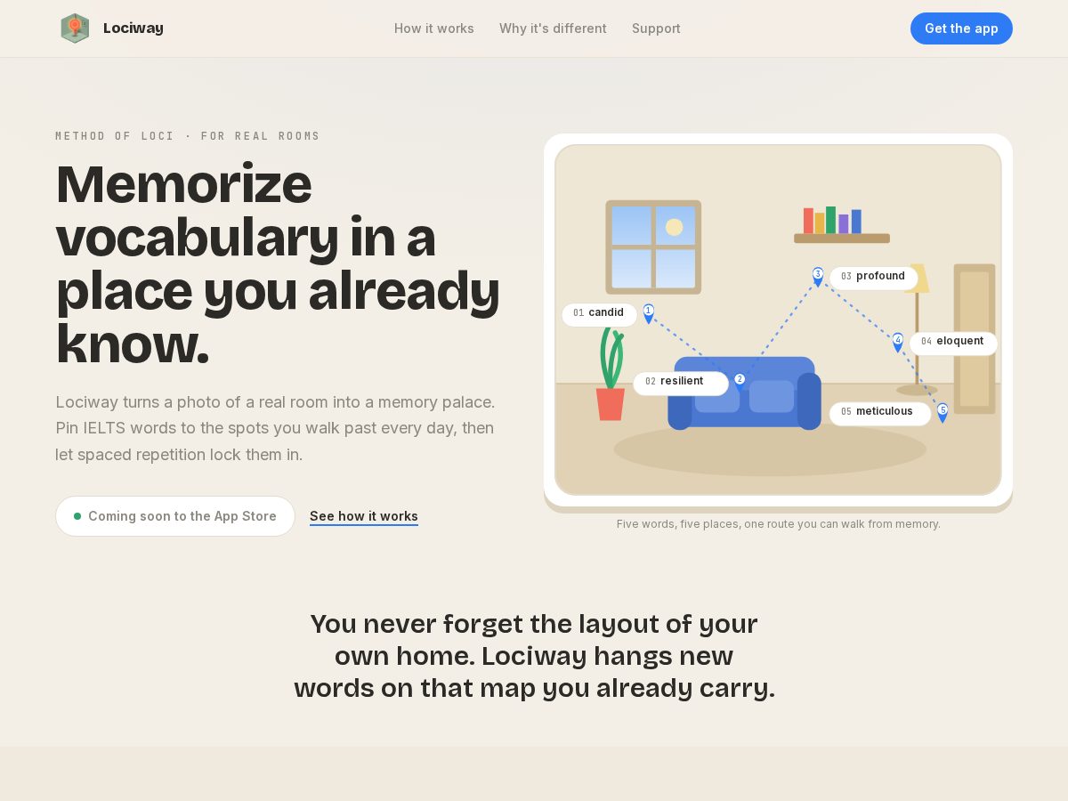 Landing-page snapshot of lociway.com