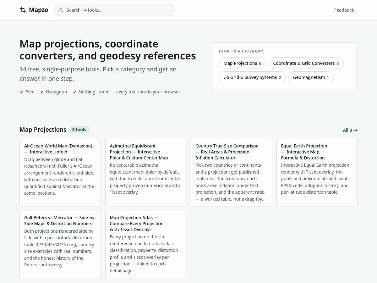Landing-page snapshot of mapzo.app