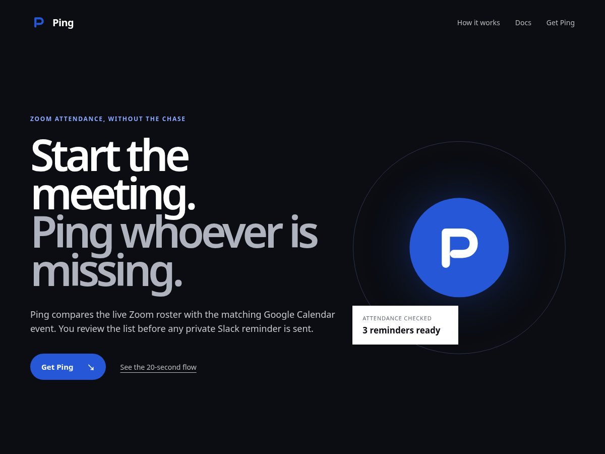 Landing-page snapshot of meeping.org