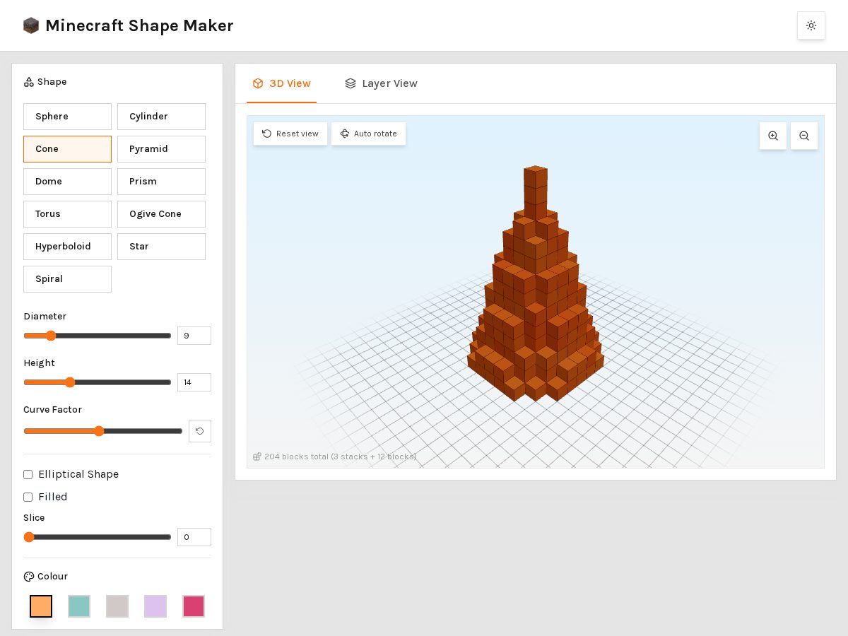 Landing-page snapshot of minecraftshapemaker.com