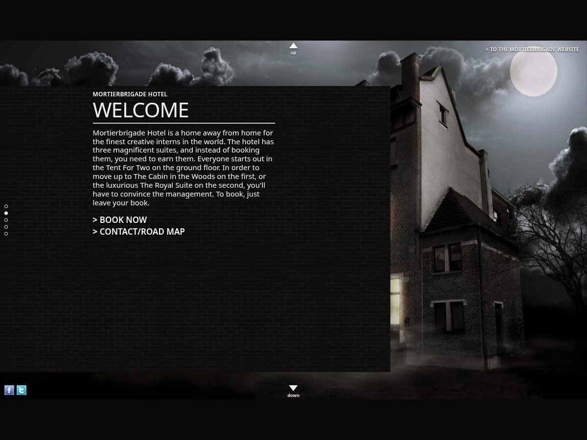 Landing-page snapshot of mortierbrigadehotel.com
