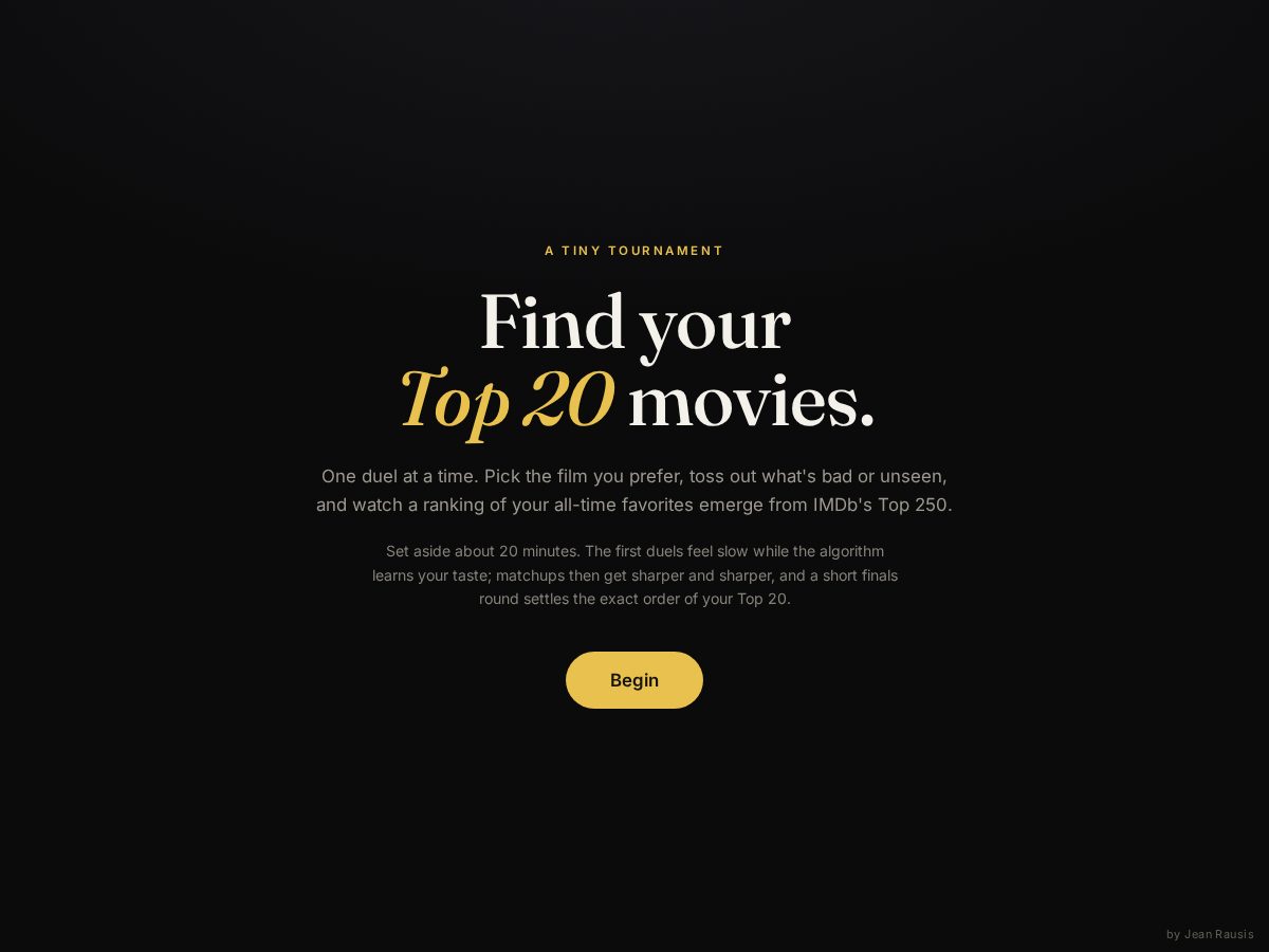 Landing-page snapshot of movie-duel.com