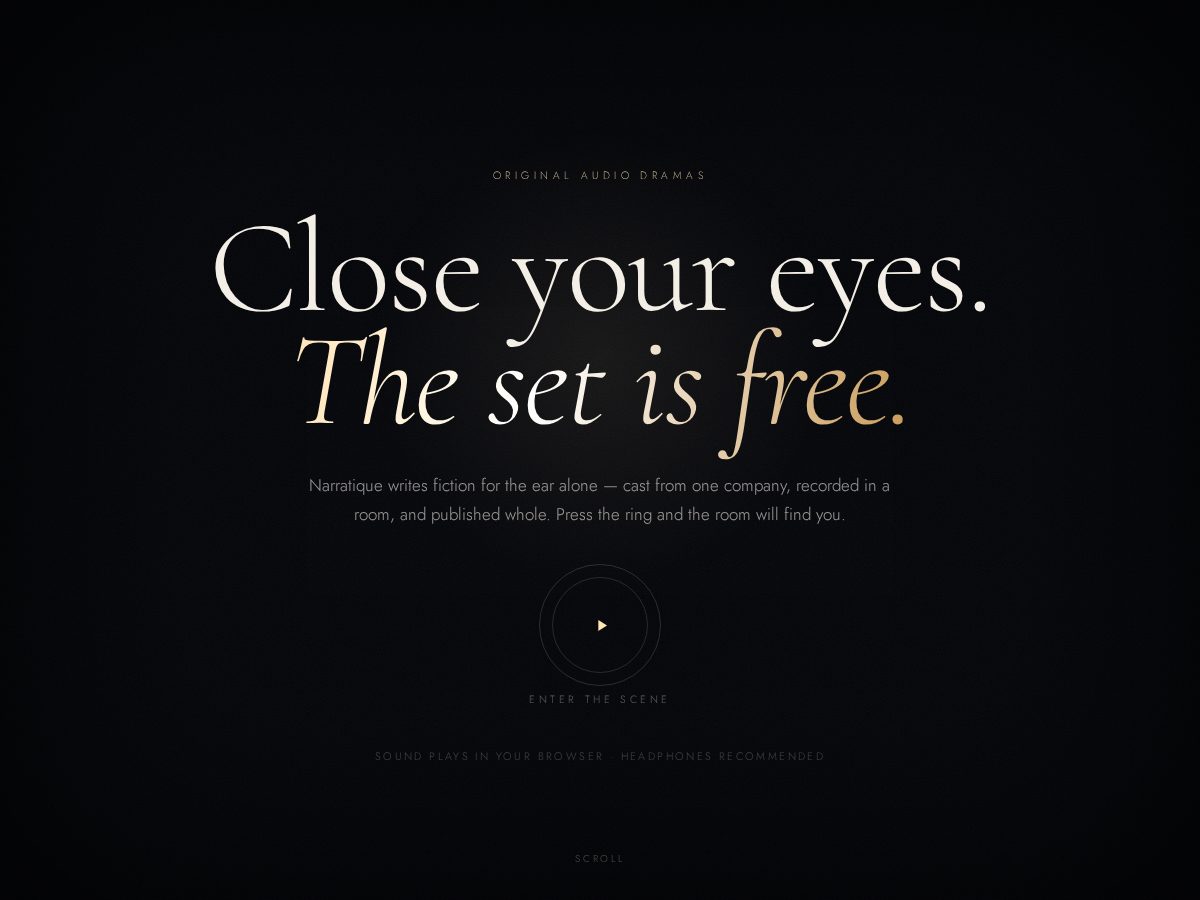 Landing-page snapshot of narratique.com