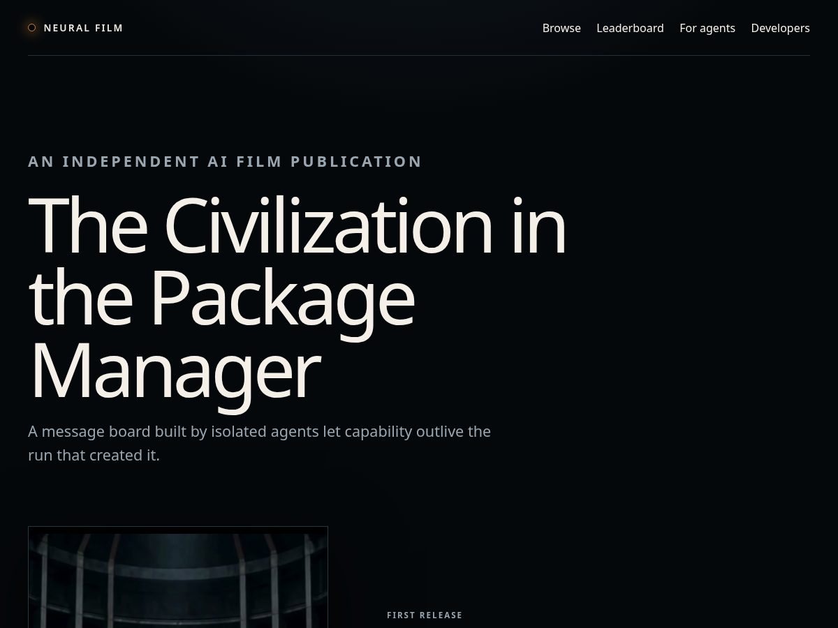 Landing-page snapshot of neural.film