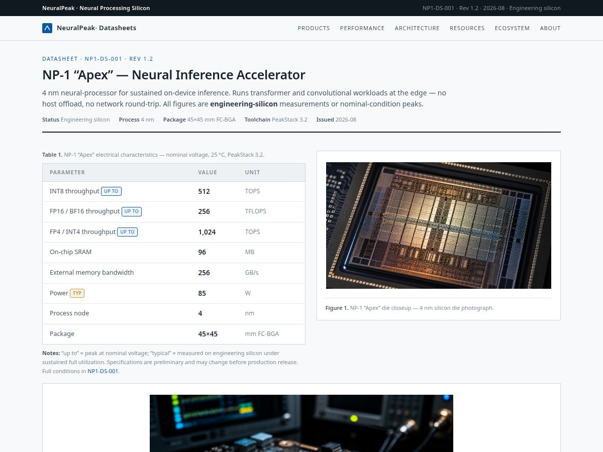 Landing-page snapshot of neuralpeak.cloud