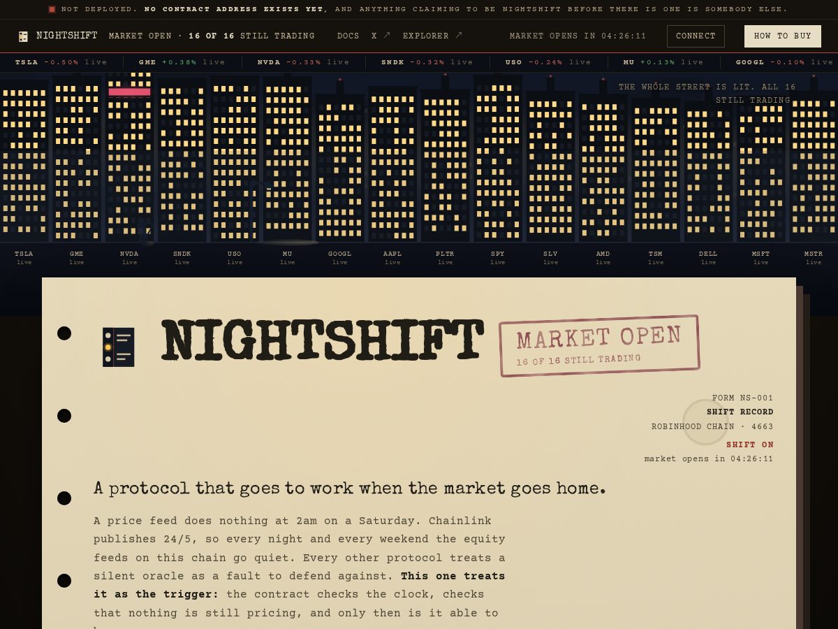 Landing-page snapshot of nightshiftrh.xyz