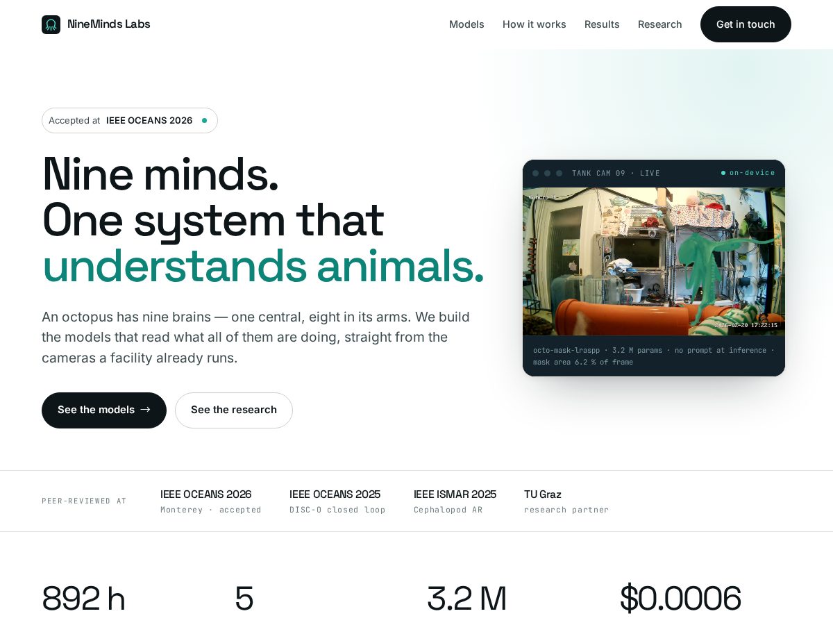 Landing-page snapshot of ninemindslabs.com