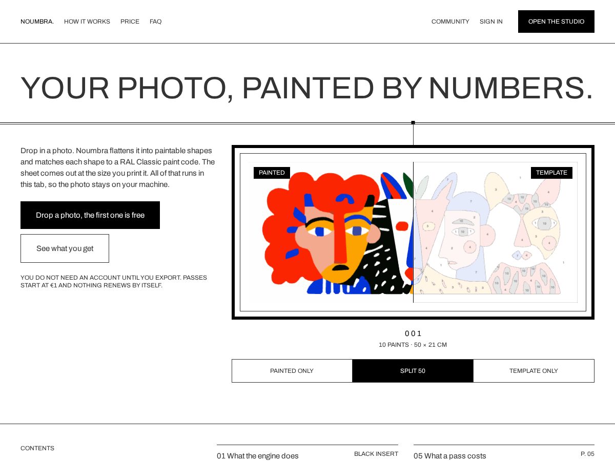 Landing-page snapshot of noumbra.com