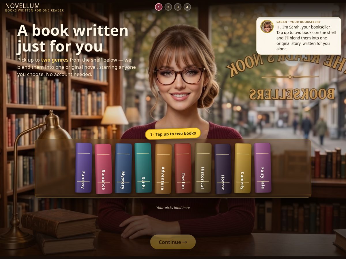 Landing-page snapshot of novellumbooks.com