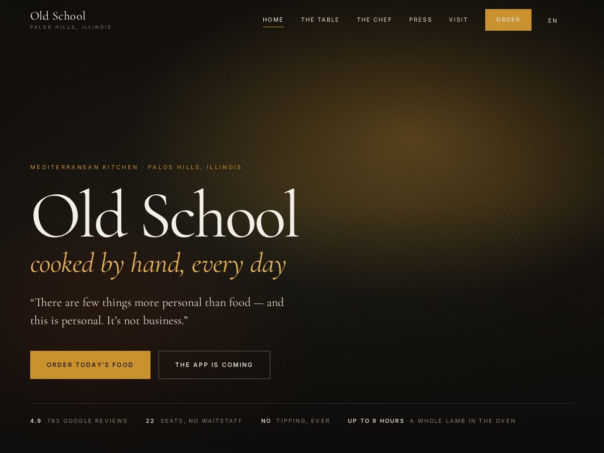 Landing-page snapshot of oldschoolpaloshills.com