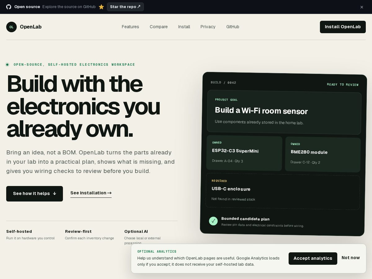 Landing-page snapshot of openlab.tools
