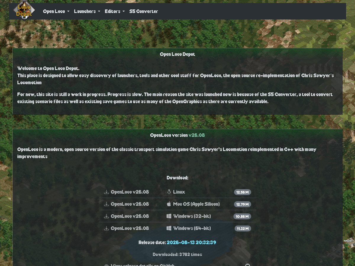 Landing-page snapshot of openlocodepot.download