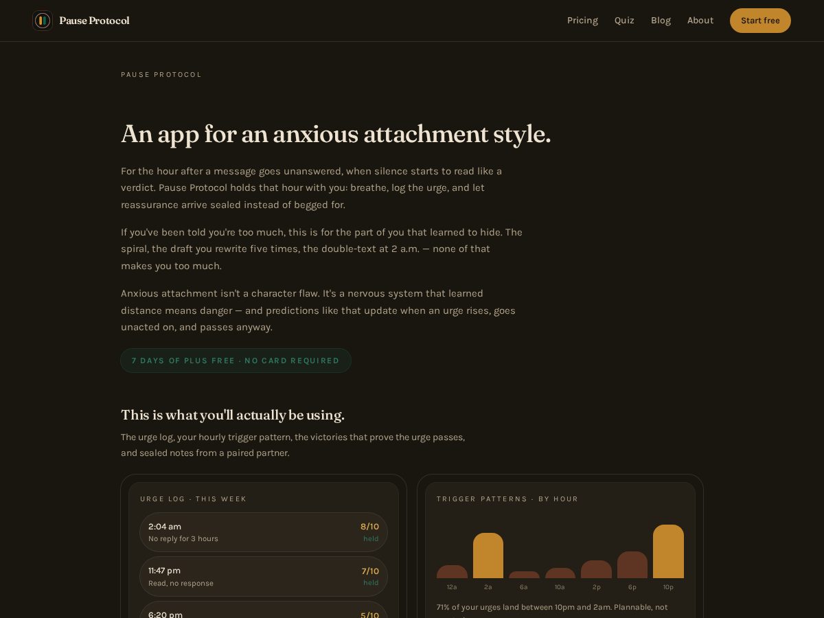 Landing-page snapshot of pauseprotocol.online