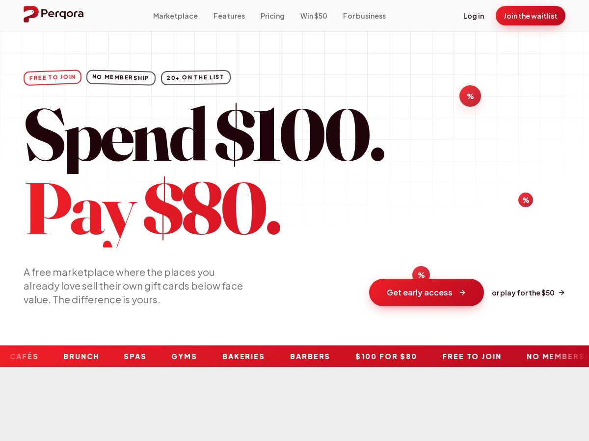 Landing-page snapshot of perqora.biz