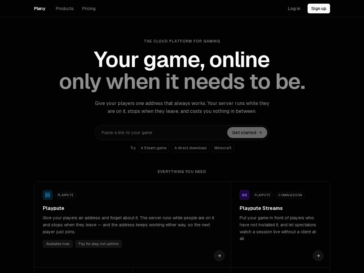 Landing-page snapshot of plany.cloud