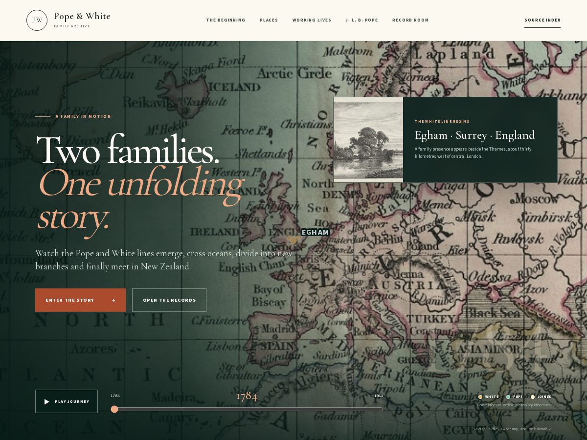 Landing-page snapshot of popeandwhitefamily.org