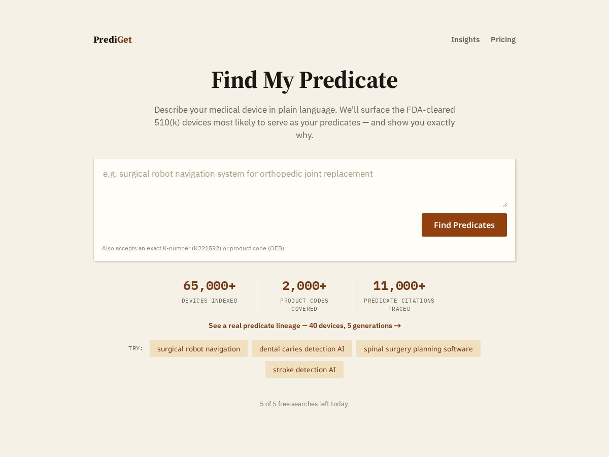Landing-page snapshot of predigetiq.com