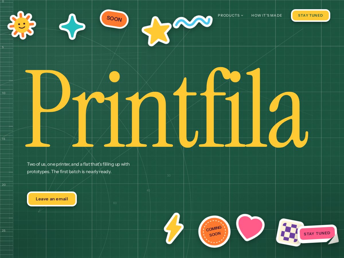 Landing-page snapshot of printfila.com