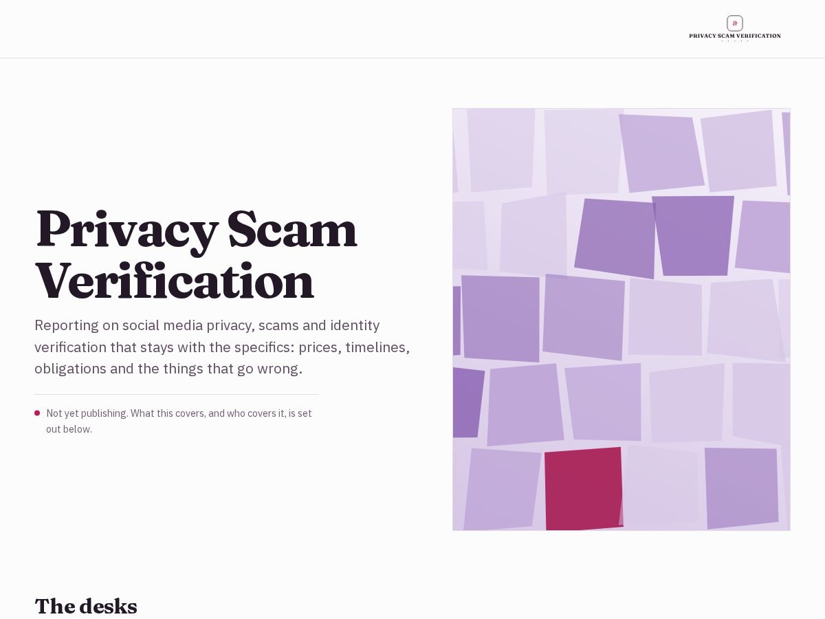 Landing-page snapshot of privacyscamverification.com
