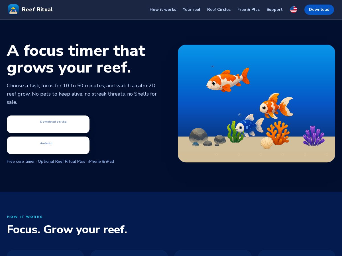 Landing-page snapshot of reef-ritual.app