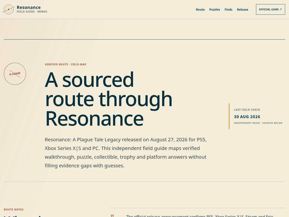 Landing-page snapshot of resonancelegacy.wiki