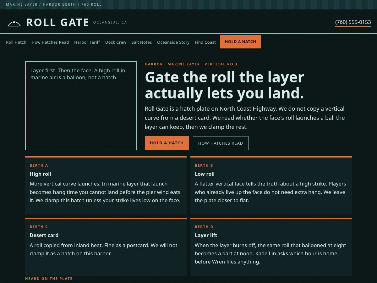 Landing-page snapshot of rollgate.shop