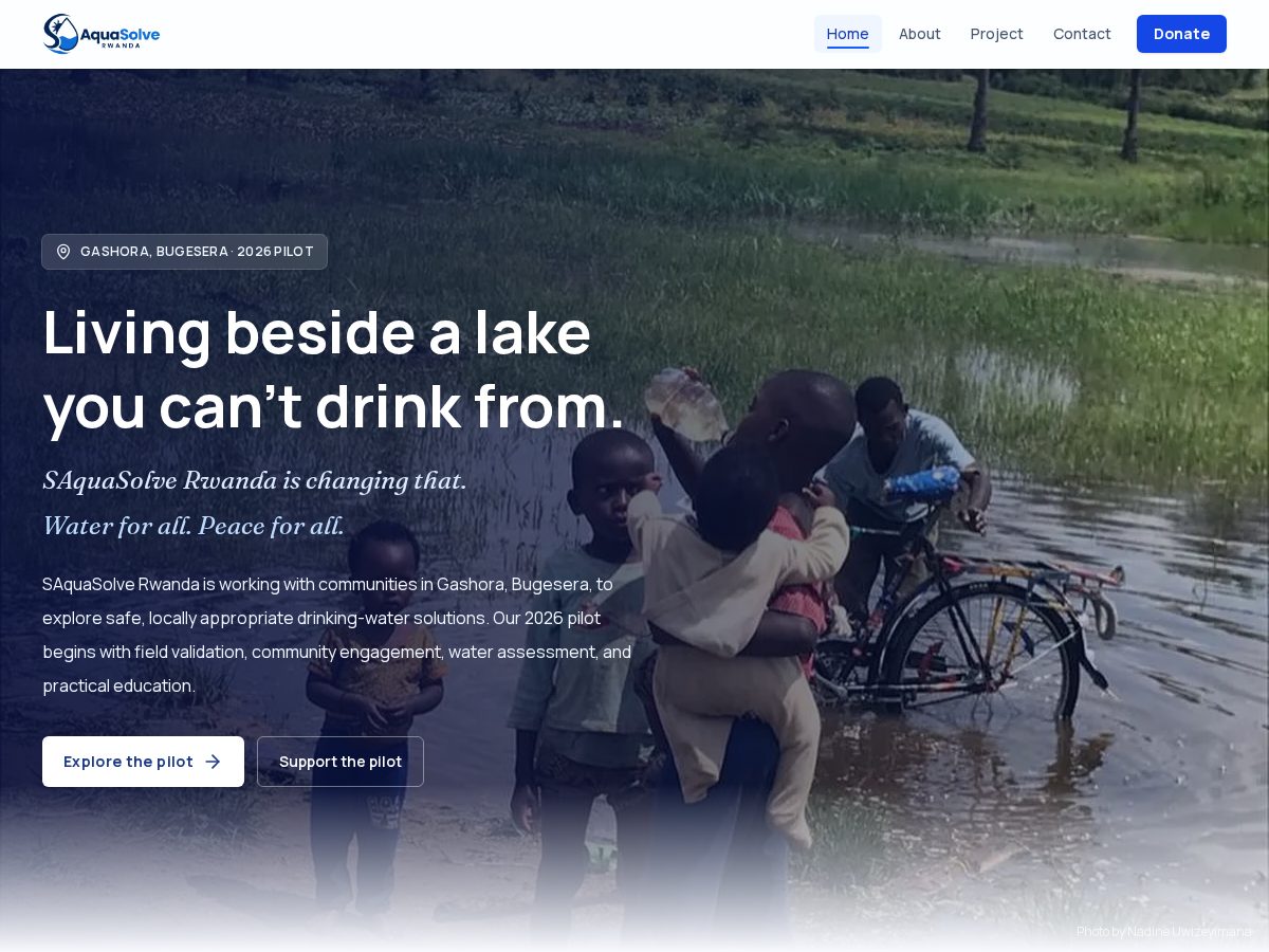 Landing-page snapshot of saquasolverwanda.org