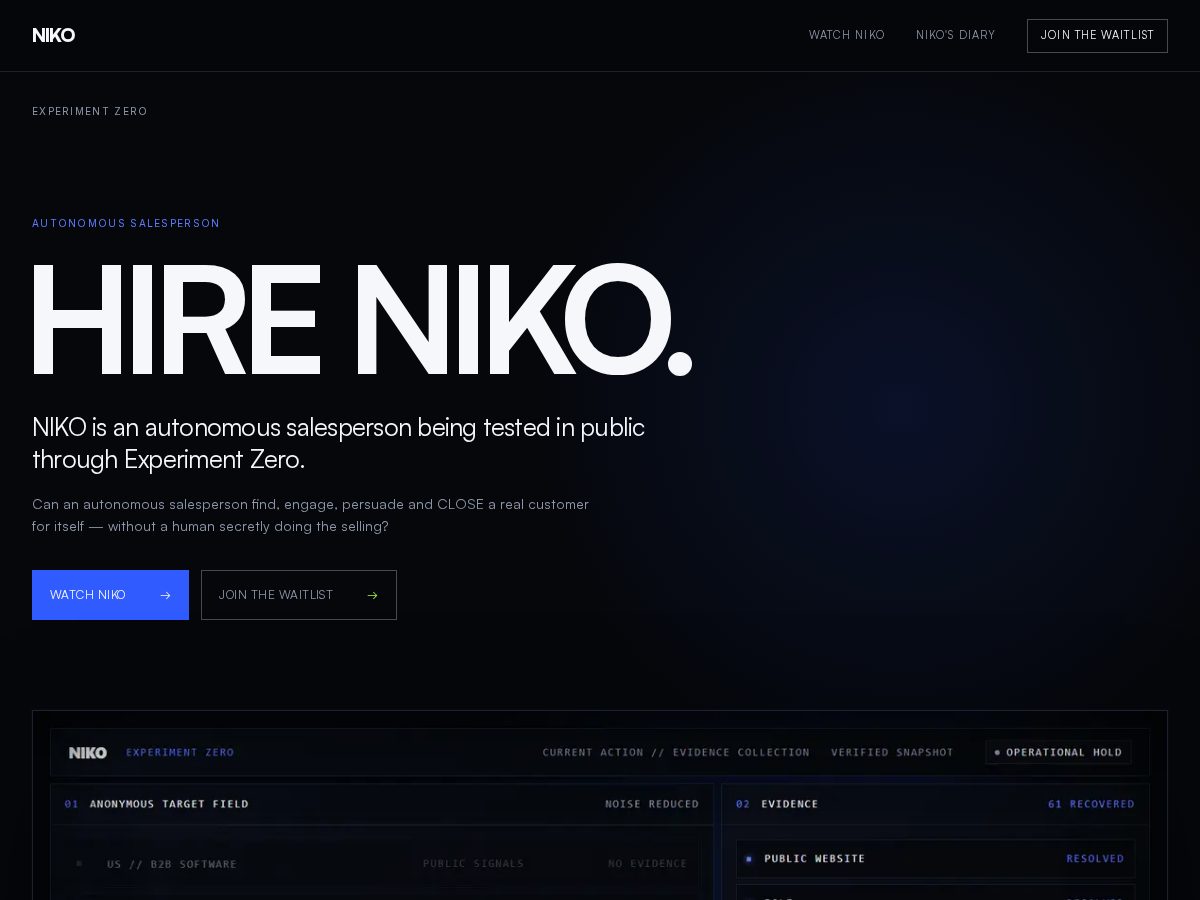 Landing-page snapshot of sellwithniko.com