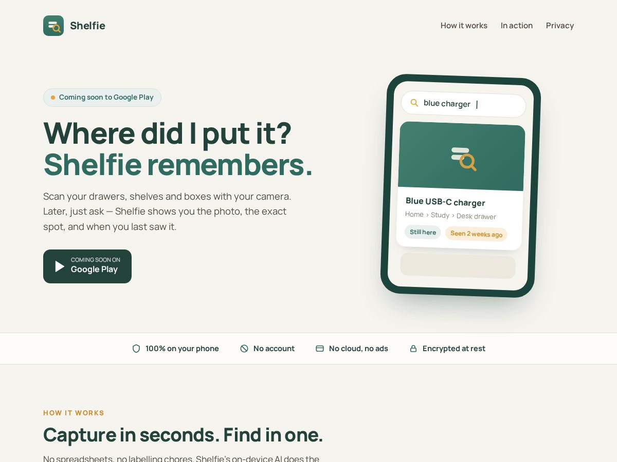 Landing-page snapshot of shelfiehq.com