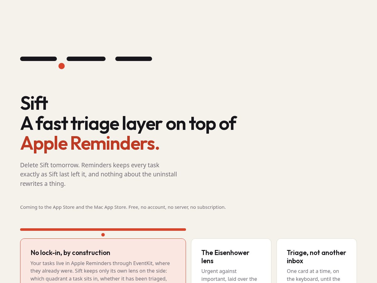 Landing-page snapshot of sift-tasks.app
