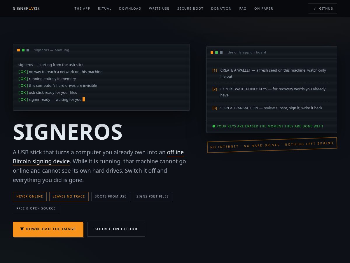 Landing-page snapshot of signeros.org