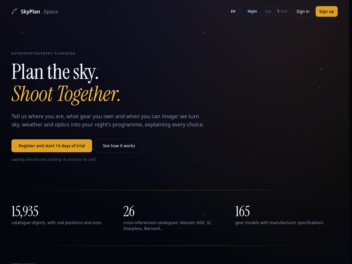 Landing-page snapshot of skyplan.space