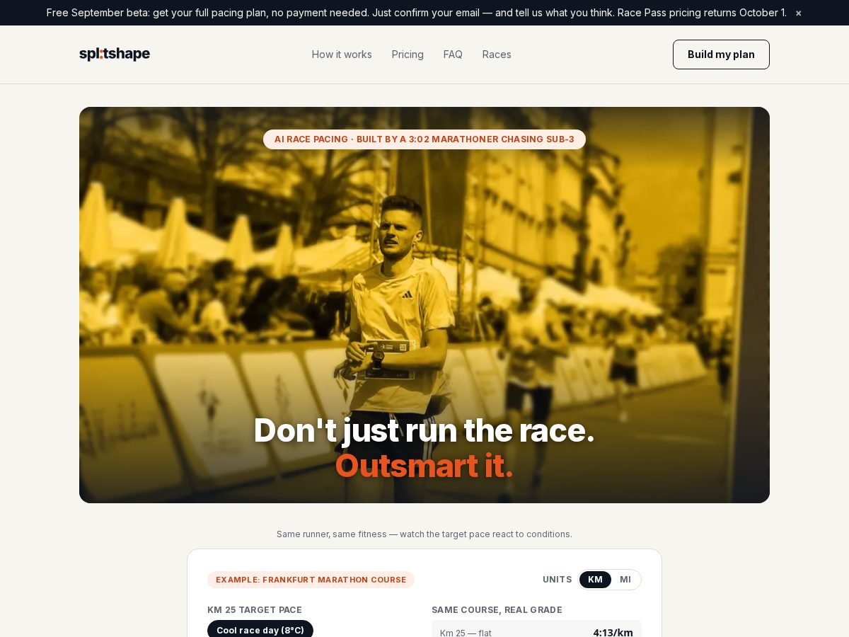 Landing-page snapshot of splitshape.run