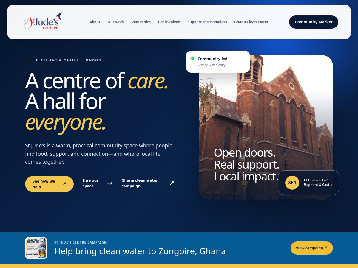 Landing-page snapshot of stjudescentre.com