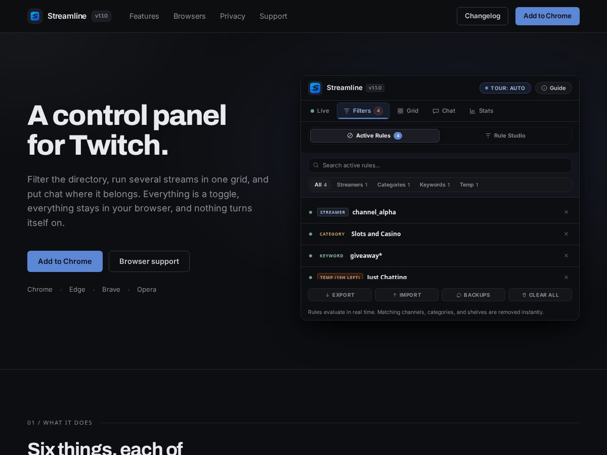 Landing-page snapshot of streamlineapp.online