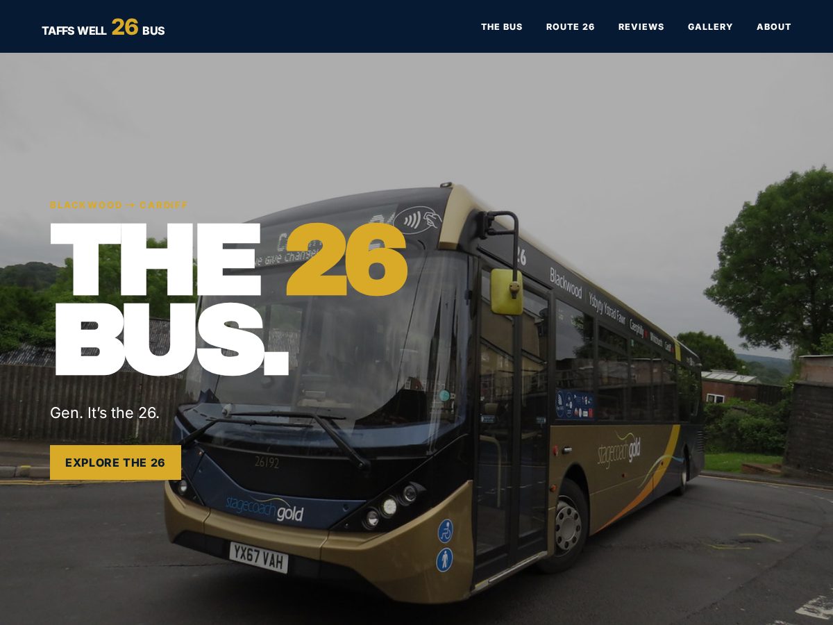 Landing-page snapshot of taffswell26bus.com