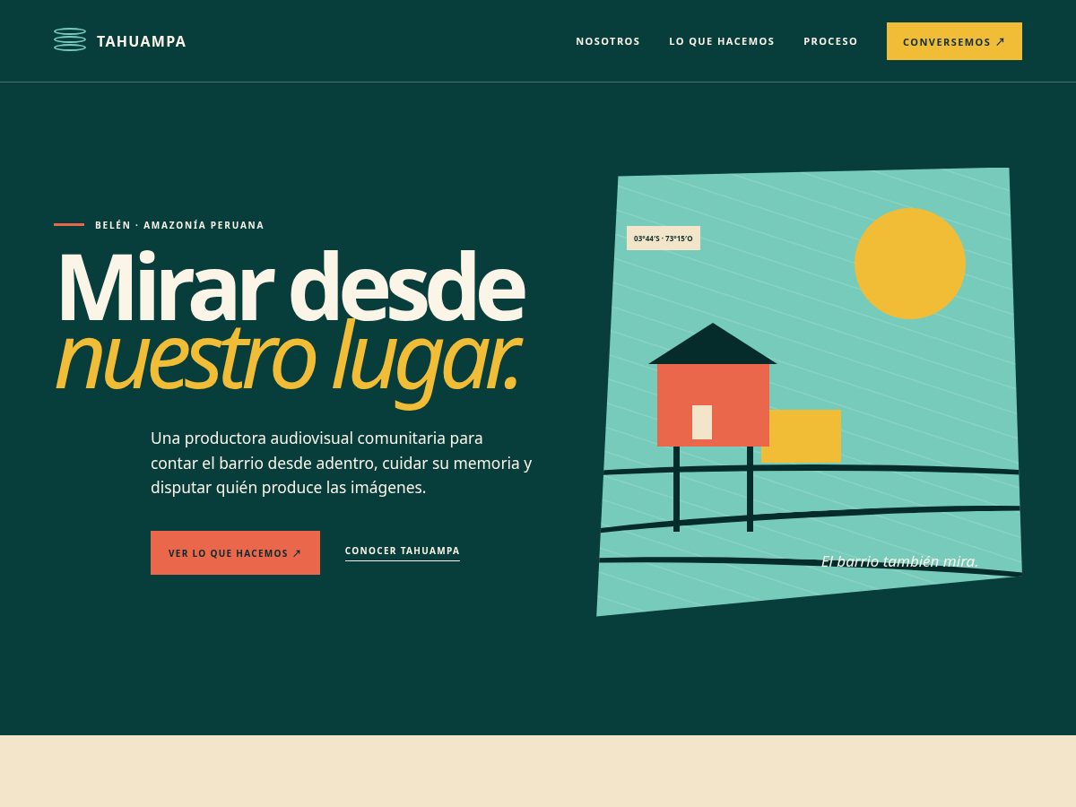 Landing-page snapshot of tahuampa.org