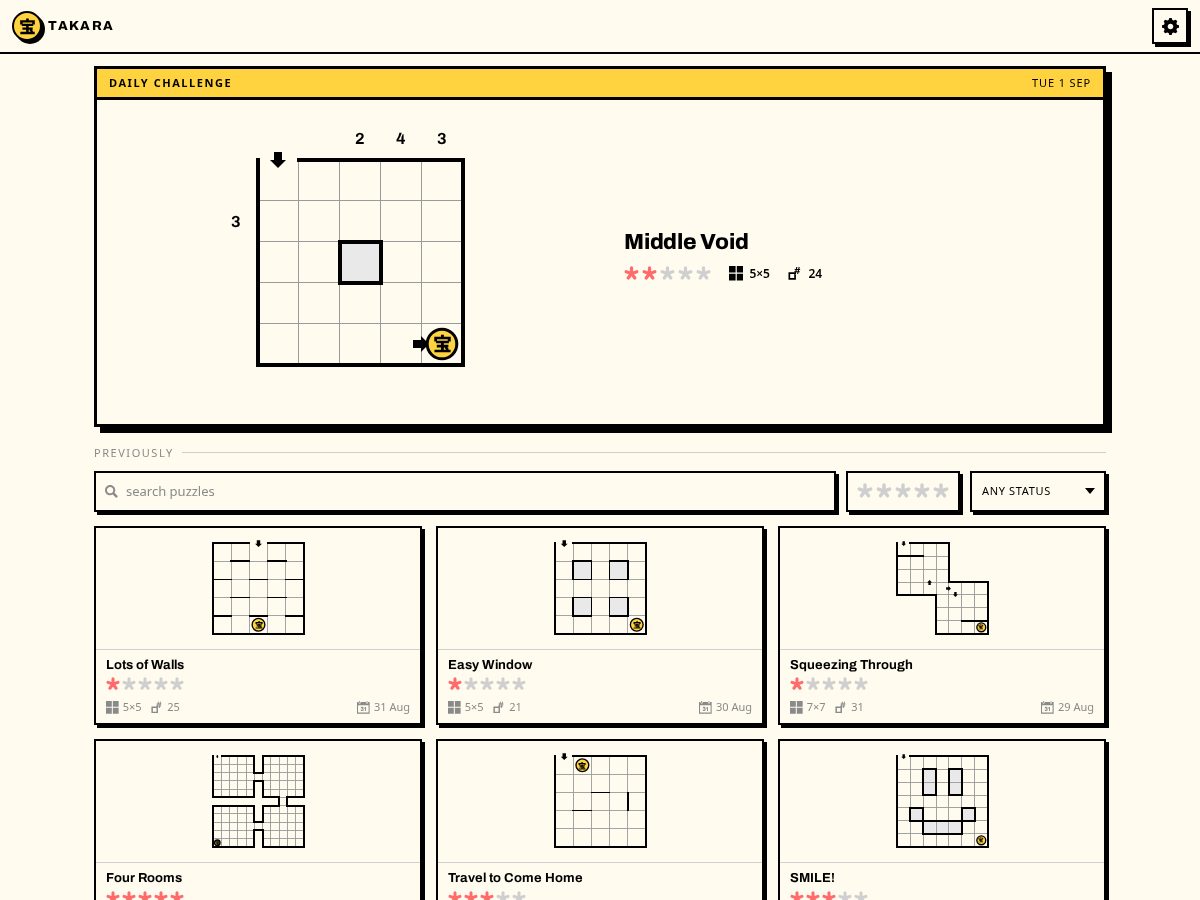 Landing-page snapshot of takarapuzzle.com
