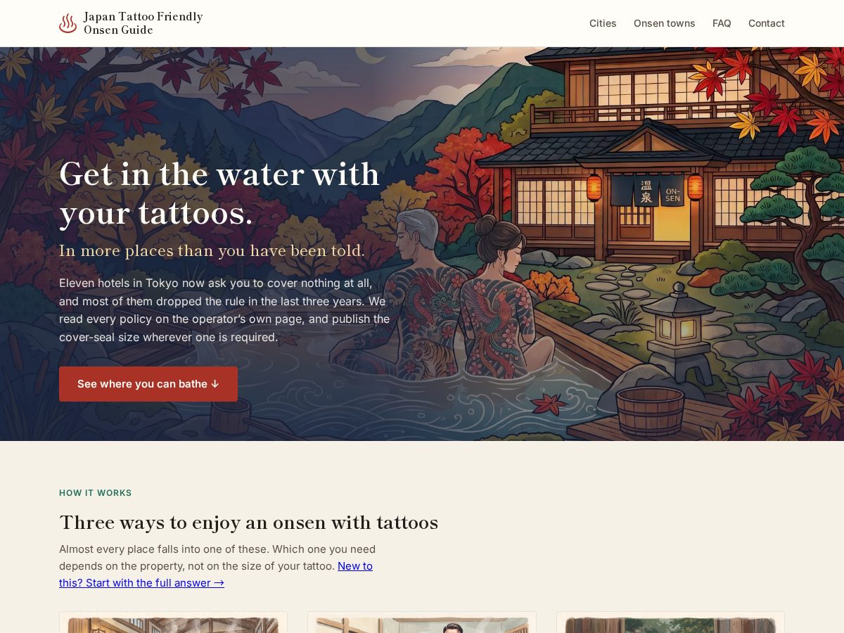 Landing-page snapshot of tattooallowedonsen.com
