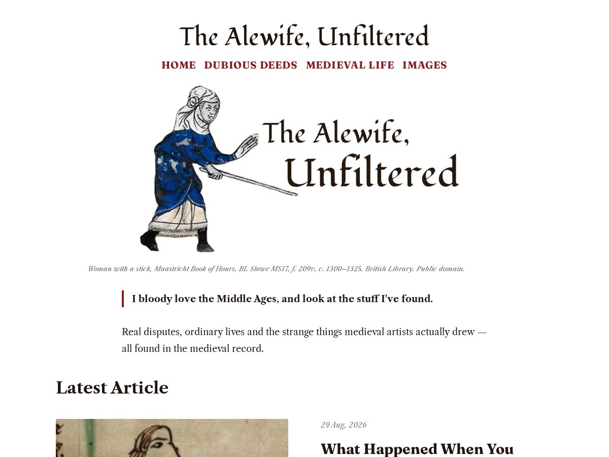 Landing-page snapshot of thealewifeunfiltered.com